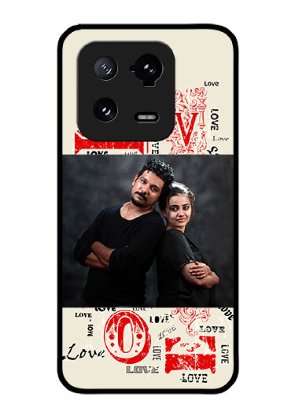Xiaomi 13 Pro 5G Photo Printing on Glass Case - Trendy Love Design Case