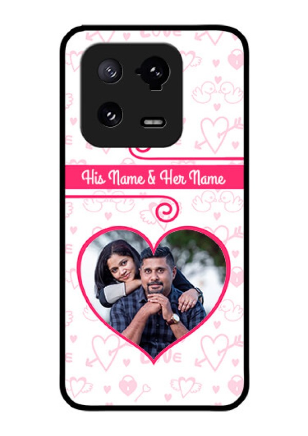 Xiaomi 13 Pro 5G Personalized Glass Phone Case - Heart Shape Love Design