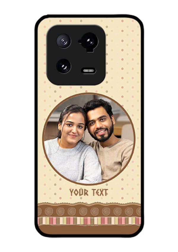 Xiaomi 13 Pro 5G Custom Glass Mobile Case - Brown Dotted Mobile Case Design