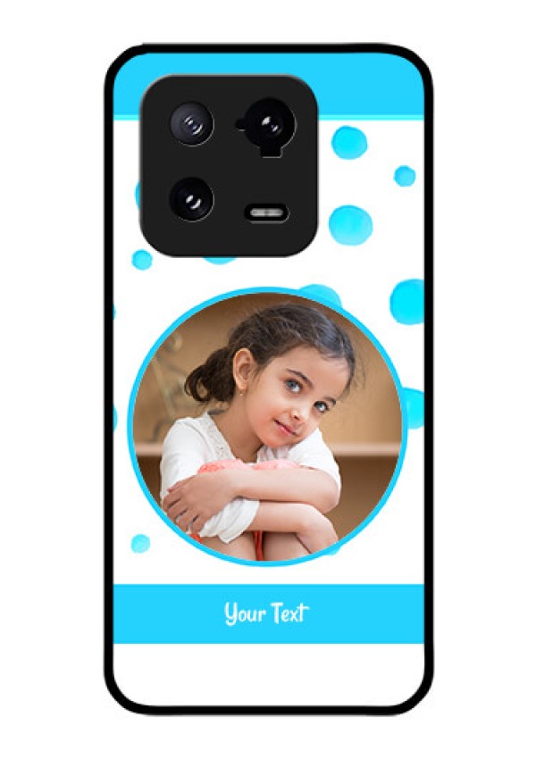 Xiaomi 13 Pro 5G Photo Printing on Glass Case - Blue Bubbles Pattern Design