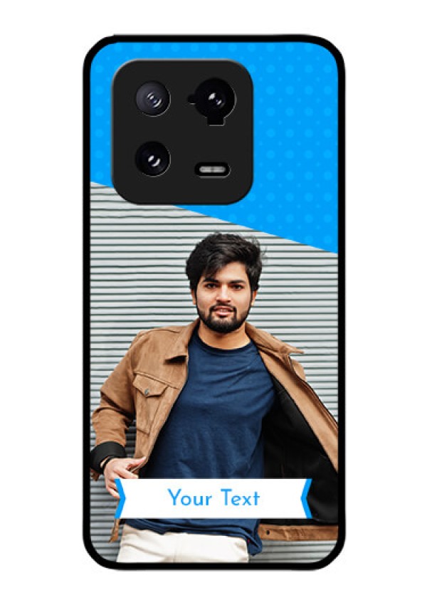 Xiaomi 13 Pro 5G Photo Printing on Glass Case - Simple Blue Color Design
