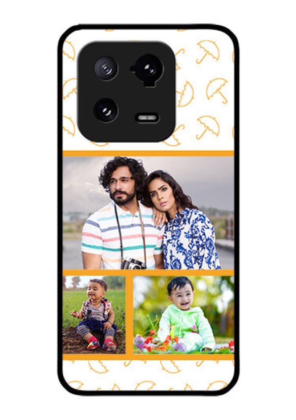 Xiaomi 13 Pro 5G Custom Glass Mobile Case - Yellow Pattern Design