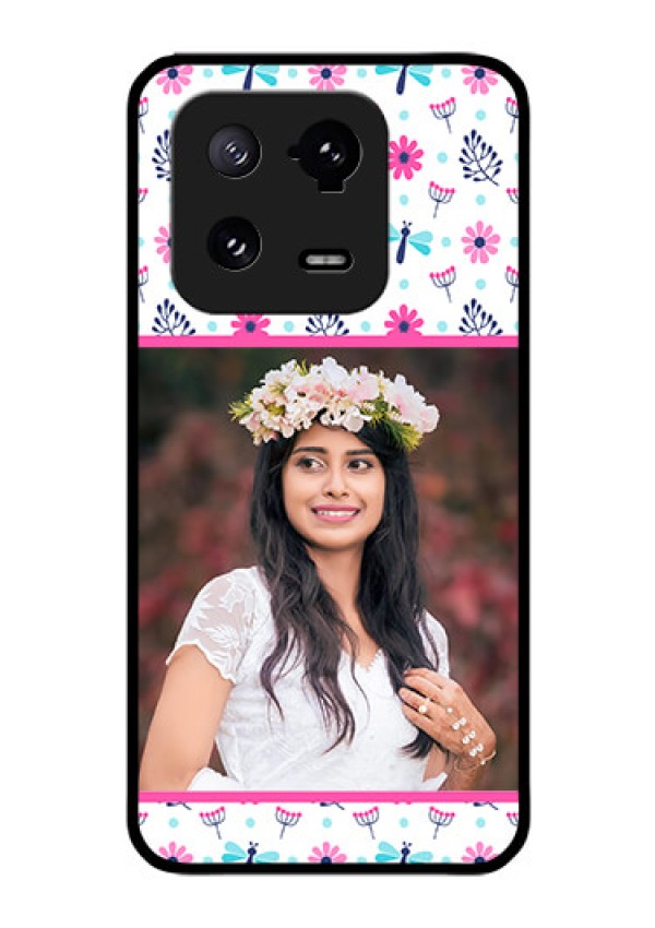 Xiaomi 13 Pro 5G Photo Printing on Glass Case - Colorful Flower Design