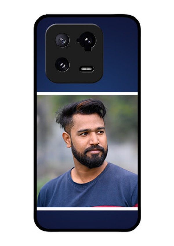 Xiaomi 13 Pro 5G Personalized Glass Phone Case - Simple Royal Blue Design
