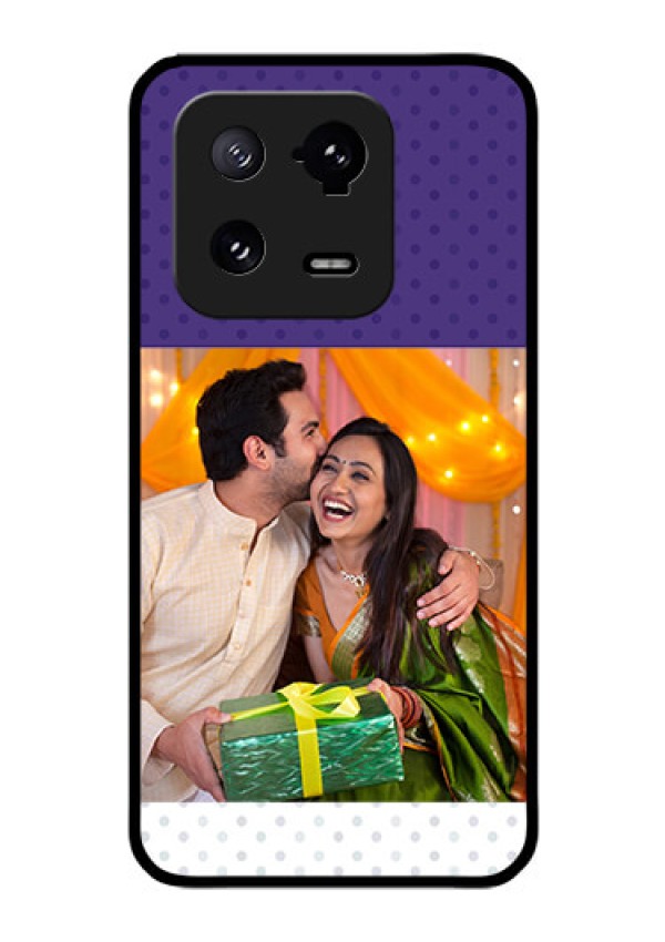 Xiaomi 13 Pro 5G Personalized Glass Phone Case - Violet Pattern Design