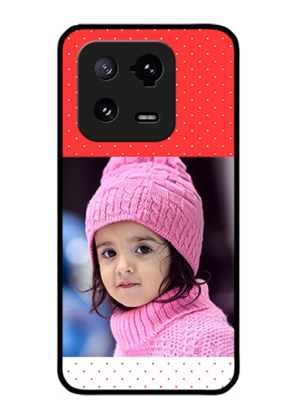 Xiaomi 13 Pro 5G Photo Printing on Glass Case - Red Pattern Design
