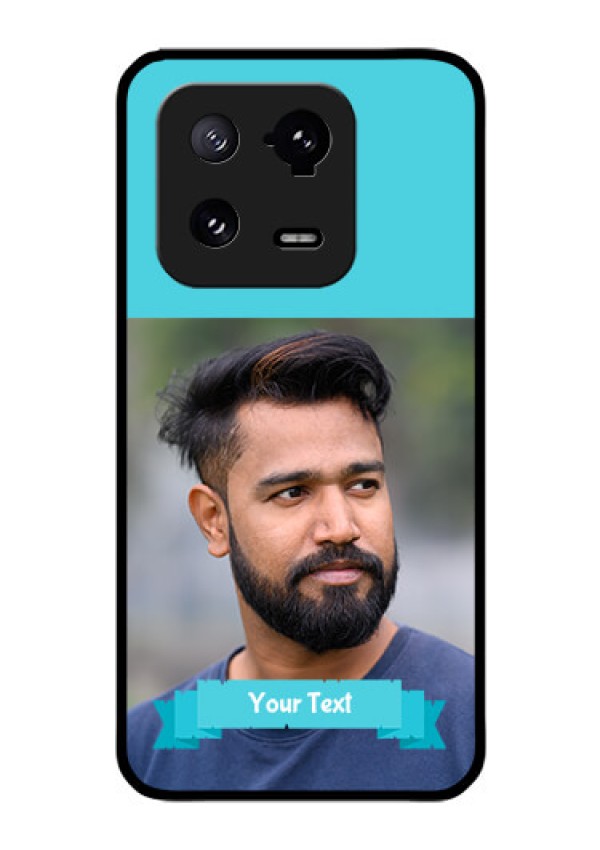 Xiaomi 13 Pro 5G Personalized Glass Phone Case - Simple Blue Color Design