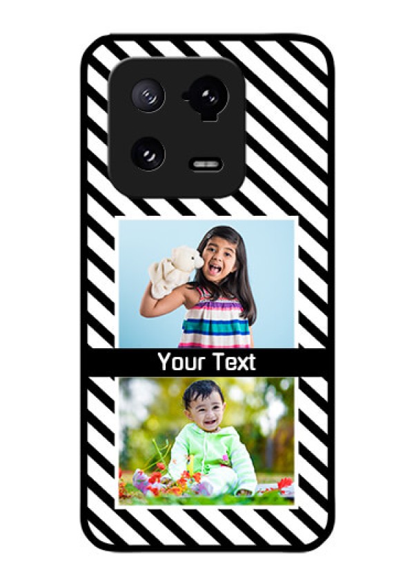 Xiaomi 13 Pro 5G Photo Printing on Glass Case - Black And White Stripes Design