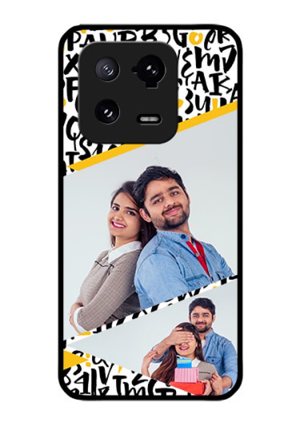 Xiaomi 13 Pro 5G Custom Glass Mobile Case - Letters Pattern Design