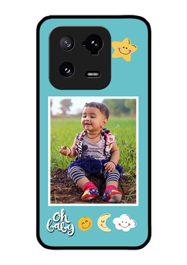 Xiaomi 13 Pro 5G Personalized Glass Phone Case - Smiley Kids Stars Design