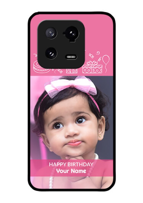 Xiaomi 13 Pro 5G Photo Printing on Glass Case - with Birthday Line Art Design