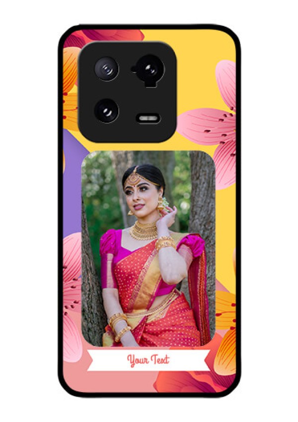Xiaomi 13 Pro 5G Custom Glass Mobile Case - 3 Image With Vintage Floral Design