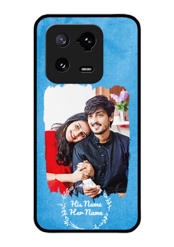 Xiaomi 13 Pro 5G Custom Glass Phone Case - Blue Color Vintage Design