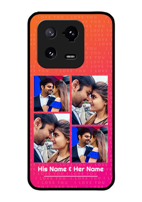 Xiaomi 13 Pro 5G Custom Glass Phone Case - I Love You Pink Design