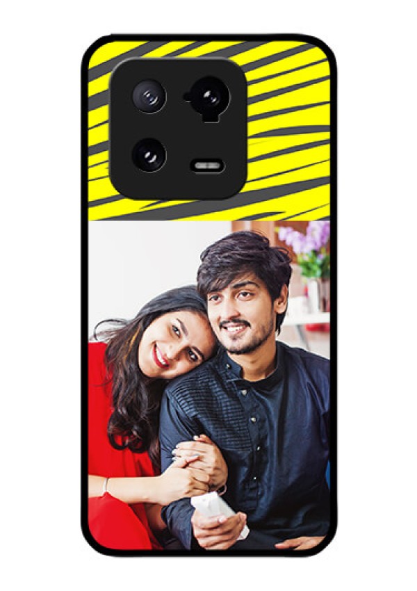 Xiaomi 13 Pro 5G Photo Printing on Glass Case - Yellow Abstract Design