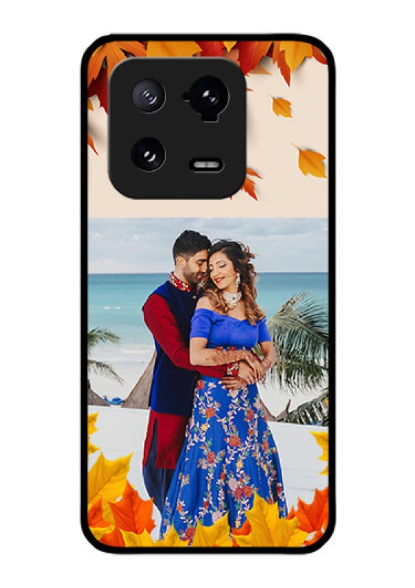 Xiaomi 13 Pro 5G Photo Printing on Glass Case - Autumn Maple Leaves Design