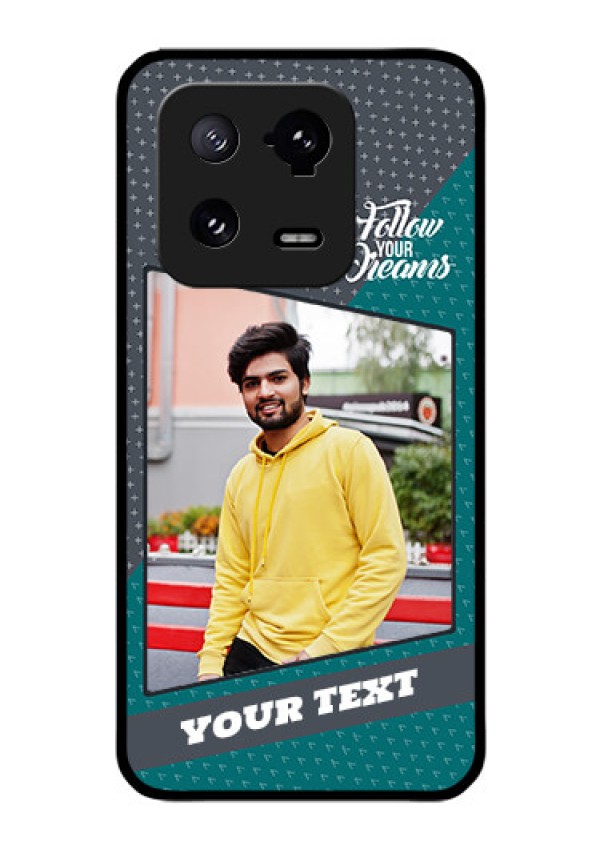 Xiaomi 13 Pro 5G Personalized Glass Phone Case - Background Pattern Design with Quote