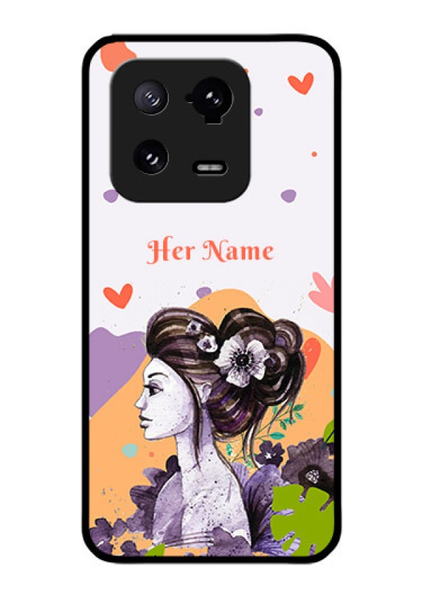 Xiaomi 13 Pro 5G Personalized Glass Phone Case - Woman And Nature Design