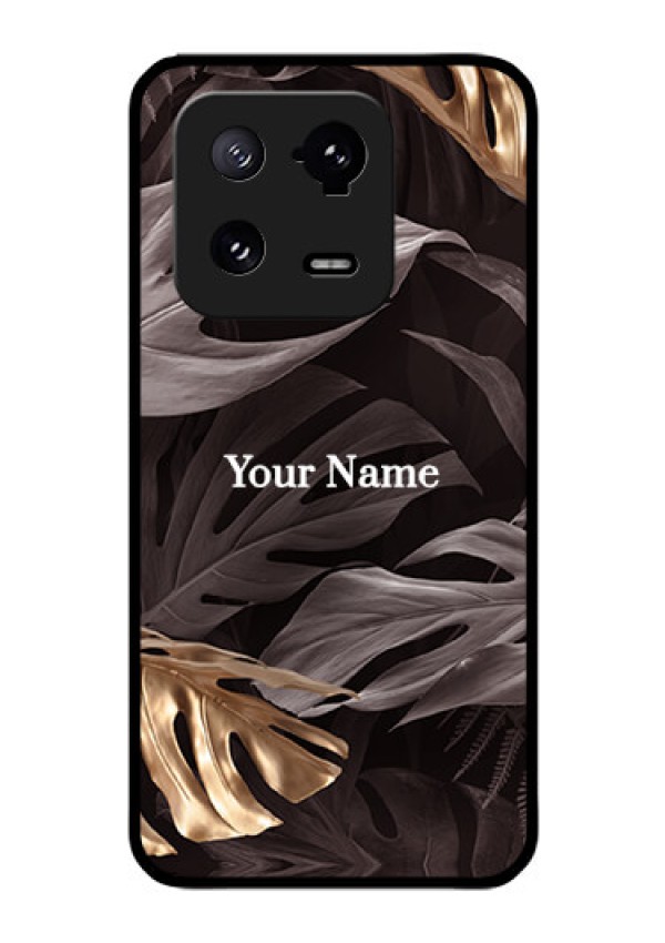 Xiaomi 13 Pro 5G Personalised Glass Phone Case - Wild Leaves digital paint Design