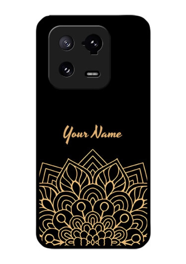 Xiaomi 13 Pro 5G Custom Glass Phone Case - Golden mandala Design