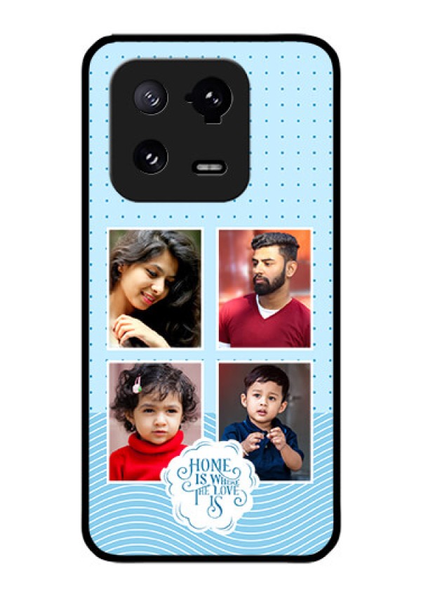 Xiaomi 13 Pro 5G Custom Glass Phone Case - Cute love quote with 4 pic upload Design