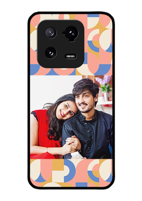 Xiaomi 13 Pro 5G Photo Printing on Glass Case - Semi-circle Maze Pattern Design