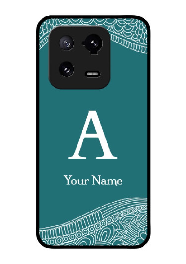 Xiaomi 13 Pro 5G Personalized Glass Phone Case - line art pattern with custom name Design