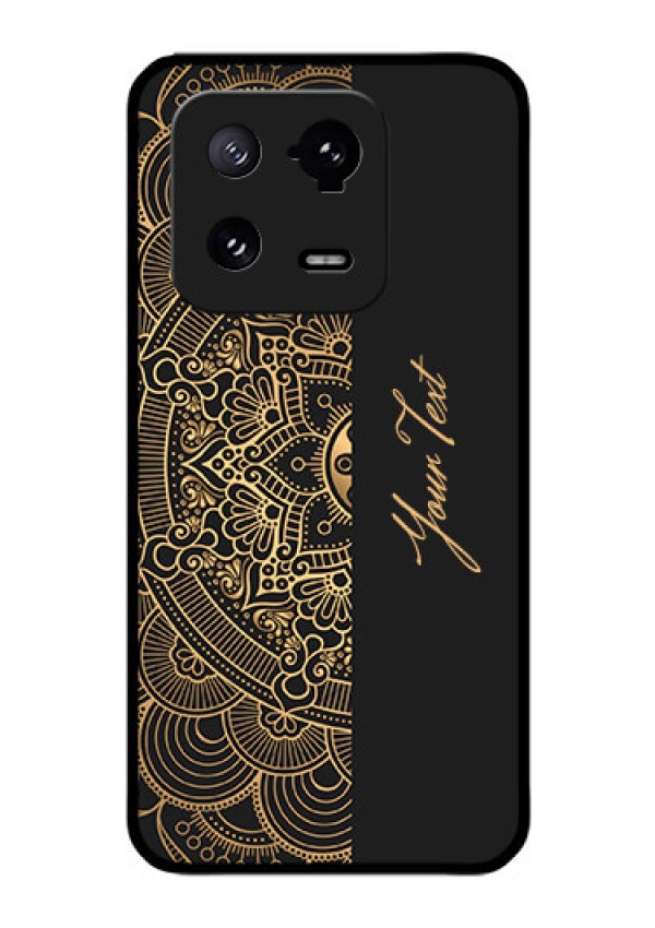Xiaomi 13 Pro 5G Photo Printing on Glass Case - Mandala art with custom text Design