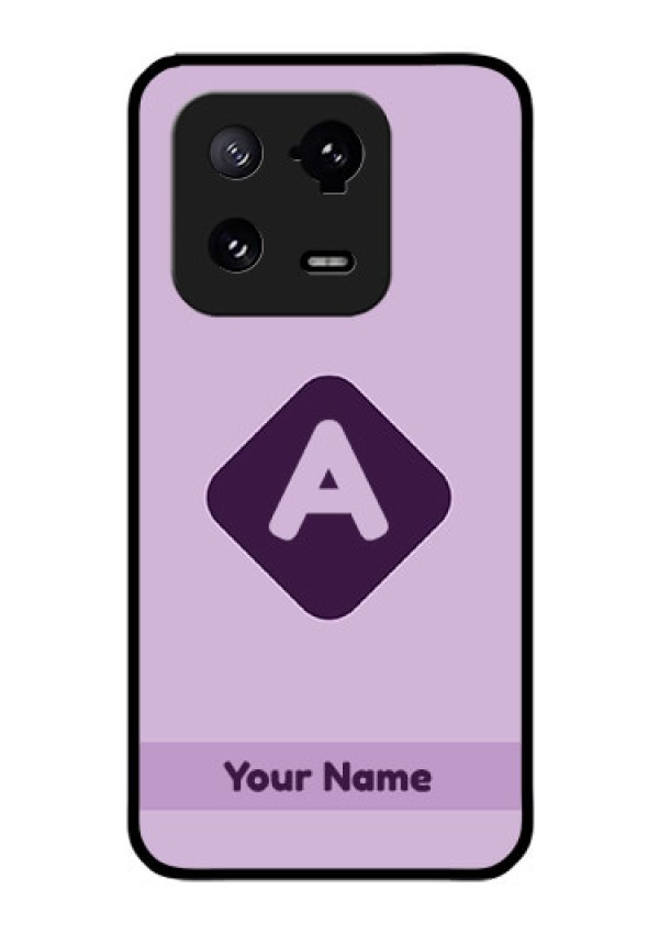 Xiaomi 13 Pro 5G Custom Glass Mobile Case - Custom Letter in curved badge Design