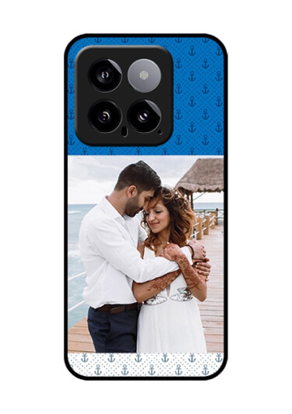 Xiaomi 14 5G Custom Glass Phone Case - Blue Anchors Design