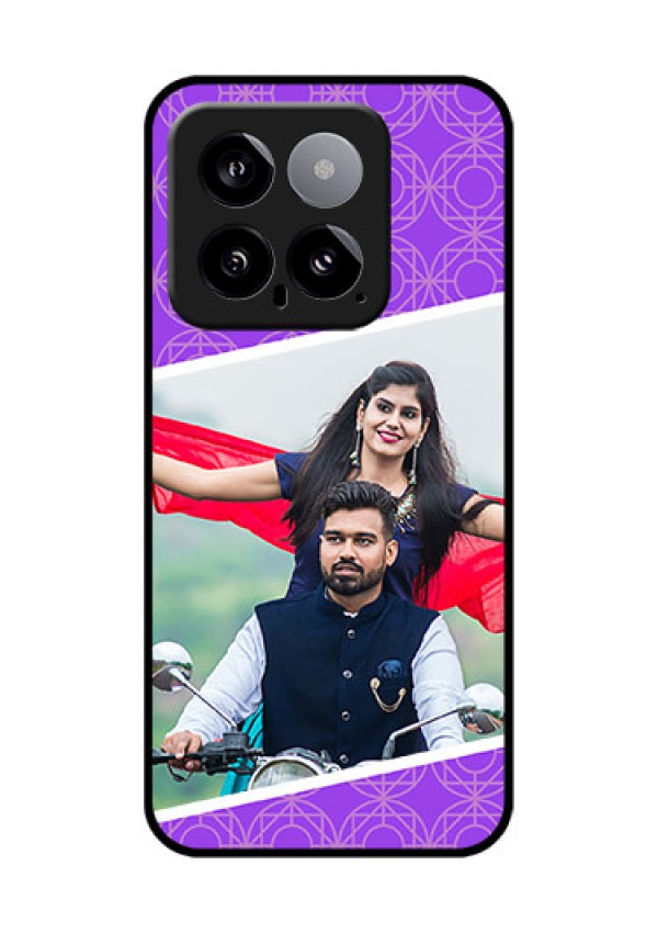 Xiaomi 14 5G Custom Glass Phone Case - Violet Color Pattern Design