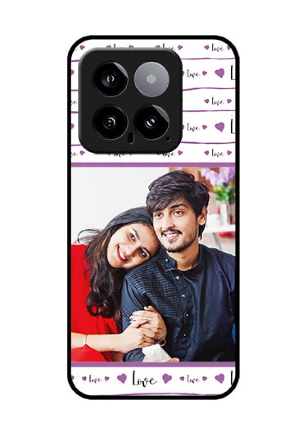 Xiaomi 14 5G Custom Glass Phone Case - Couples Heart Design