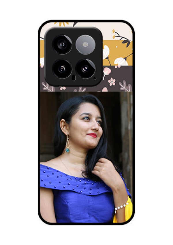 Xiaomi 14 5G Custom Glass Phone Case - Stylish Floral Design