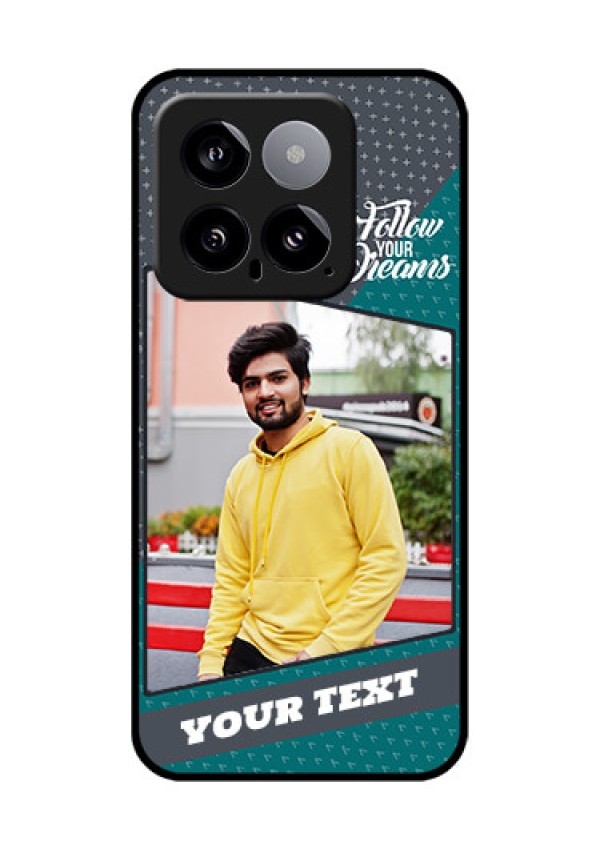 Xiaomi 14 5G Custom Glass Phone Case - Background Pattern Design With Quote