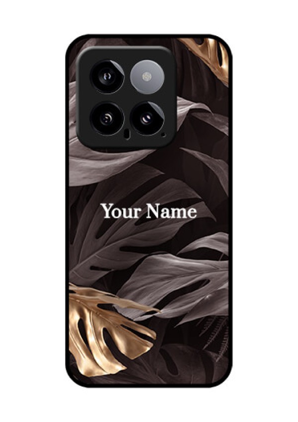 Xiaomi 14 5G Custom Glass Phone Case - Wild Leaves Digital Paint Design
