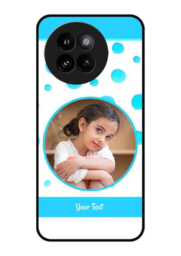 Xiaomi 14 Civi Custom Glass Phone Case - Blue Bubbles Pattern Design