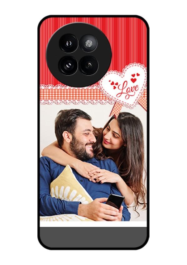 Xiaomi 14 Civi Custom Glass Phone Case - Red Love Pattern Design
