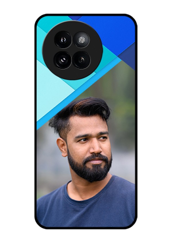Xiaomi 14 Civi Custom Glass Phone Case - Blue Pattern Design