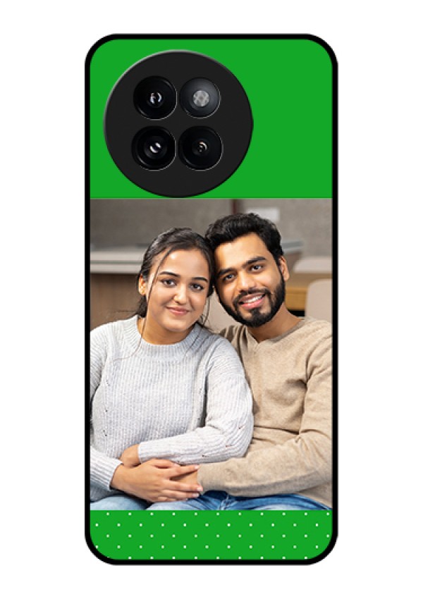Xiaomi 14 Civi Custom Glass Phone Case - Green Pattern Design