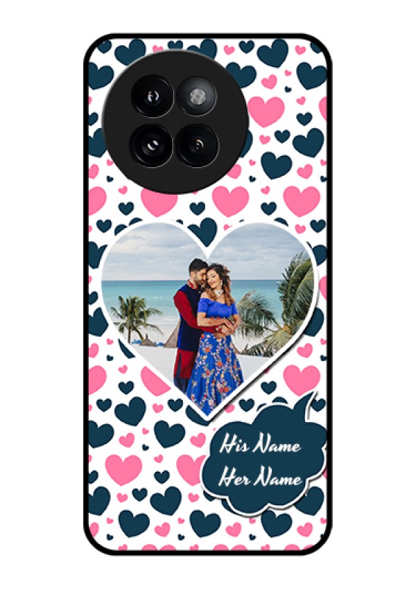Xiaomi 14 Civi Custom Glass Phone Case - Pink & Blue Heart Design