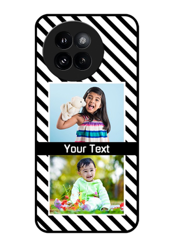 Xiaomi 14 Civi Custom Glass Phone Case - Black And White Stripes Design