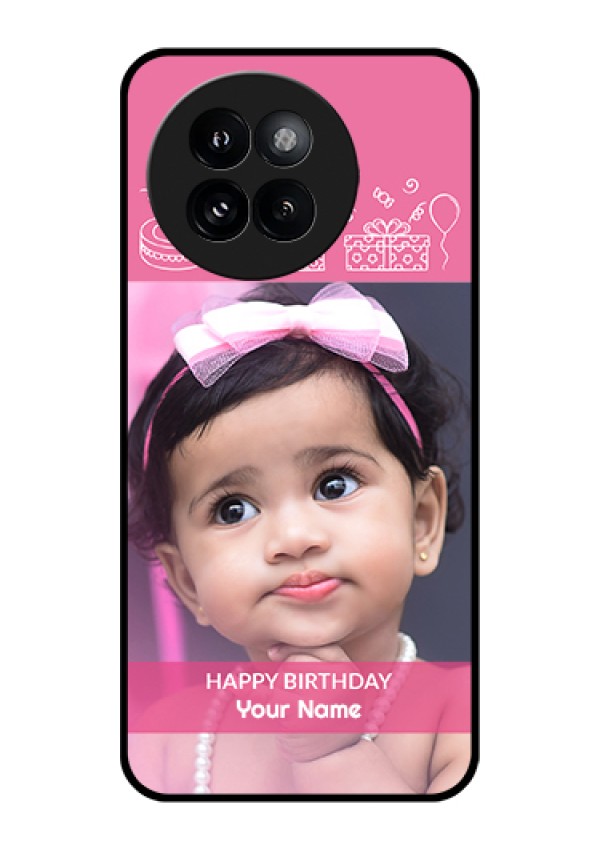 Xiaomi 14 Civi Custom Glass Phone Case - With Birthday Line Art Design