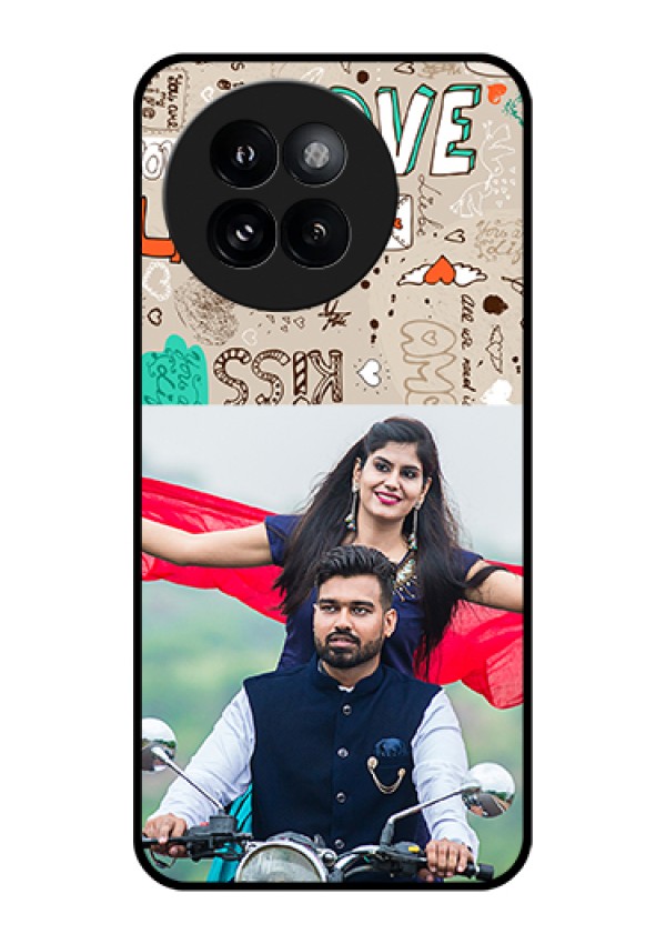 Xiaomi 14 Civi Custom Glass Phone Case - Love Doodle Pattern