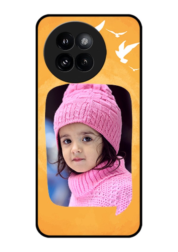 Xiaomi 14 Civi Custom Glass Phone Case - Water Color Design With Bird Icons