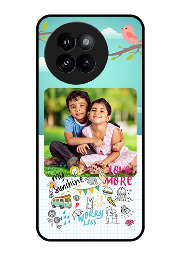 Xiaomi 14 Civi Custom Glass Phone Case - Doodle Love Design