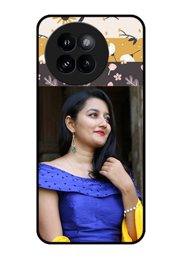 Xiaomi 14 Civi Custom Glass Phone Case - Stylish Floral Design