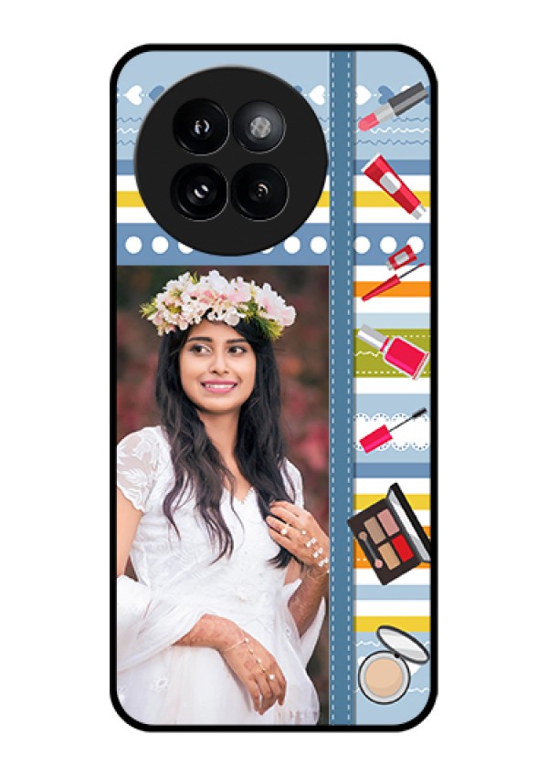 Xiaomi 14 Civi Custom Glass Phone Case - Makeup Icons Design
