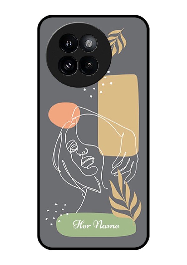 Xiaomi 14 Civi Custom Glass Phone Case - Gazing Woman Line Art Design
