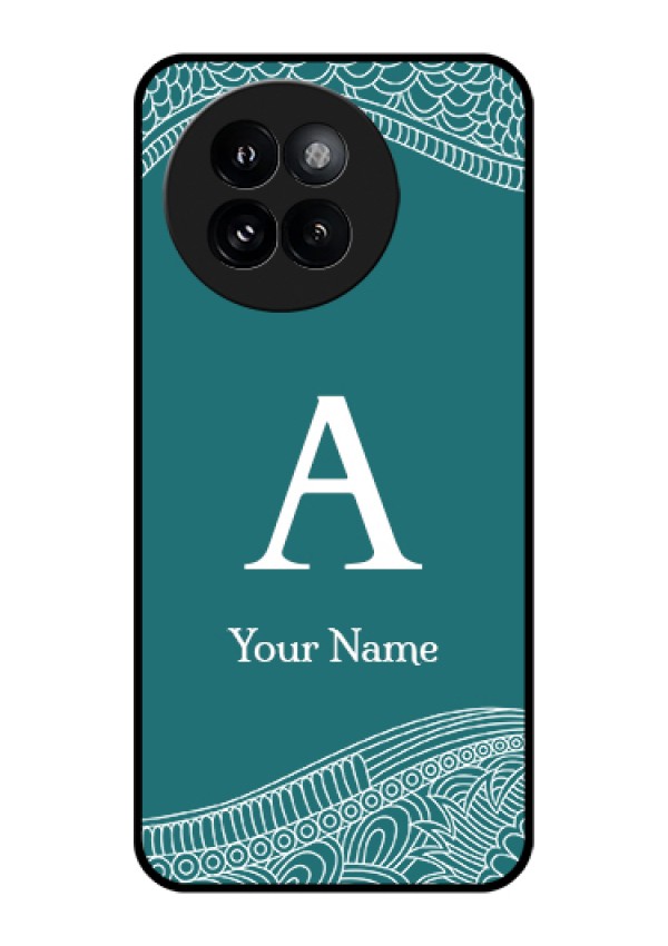 Xiaomi 14 Civi Custom Glass Phone Case - Line Art Pattern With Custom Name Design