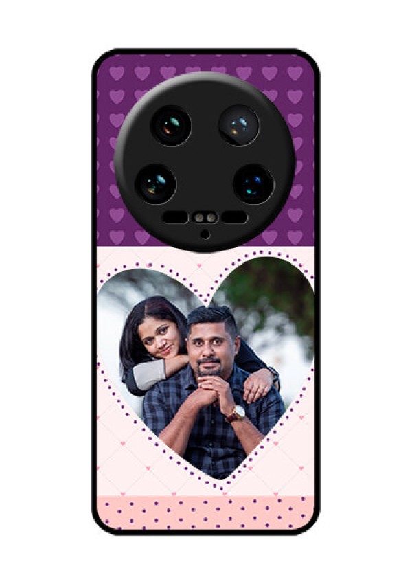 Xiaomi 14 Ultra Custom Glass Phone Case - Violet Love Dots Design